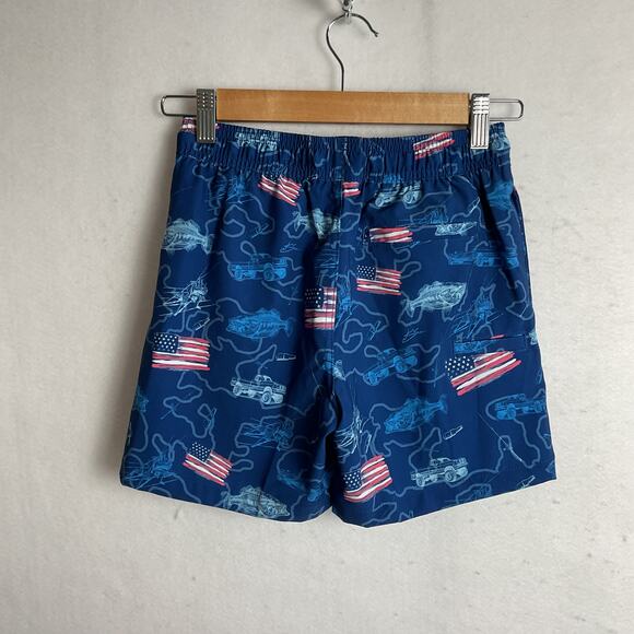 Huk Boys Fourth of July Trucks and Fishin Drawstring Swim Trunks Youth Medium - Picture 3 of 10